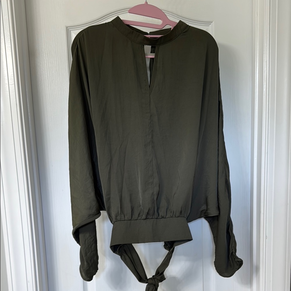 Glam Olive Green Blouse